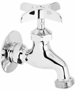 Flash Sale 🥰 Elkay Commercial Service/ Utility 1 Hole Wall Mount Faucet With Hose End, Chrome 🔔