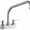 Cheapest 🤩 Elkay 4" Centerset, Exposed Deck Faucet, 10" High Arc Spout 2" Lever Handles 🥰