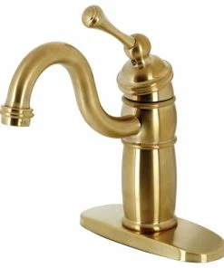 Discount ❤️ Kingston Brass KB148.BL Vintage 1.8 GPM 1 Hole Bar Faucet - Brushed Brass 😉